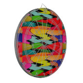 Schwarze Farbe mit Kunstdesign in der Mitte Dartscheibe (Vorderseite Links)