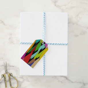 Schwarze Farbe mit Kunstdesign in der Mitte Geschenkanhänger