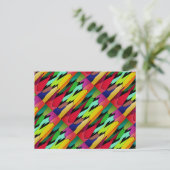 Schwarze Farbe mit Kunstdesign in der Mitte Postkarte (Stehend Vorderseite)