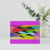Schwarze Farbe mit Kunstdesign in der Mitte Postkarte (Stehend Vorderseite)