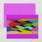 Schwarze Farbe mit Kunstdesign in der Mitte Postkarte (Vorne/Hinten)