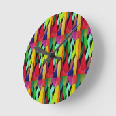 Schwarze Farbe mit Kunstdesign in der Mitte Runde Wanduhr (Winkel)