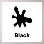 Schwarze Farbe mit Wortposter Poster (Vorne)