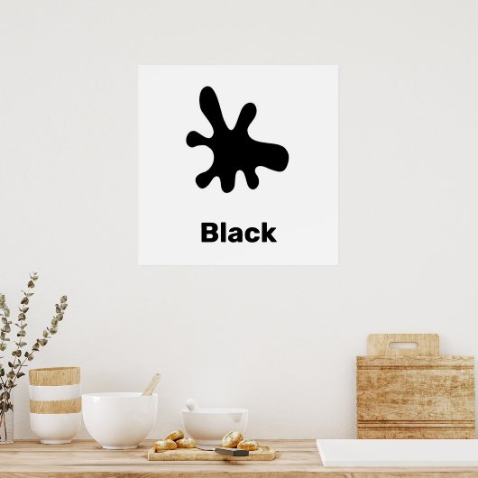Schwarze Farbe mit Wortposter Poster (Küche)