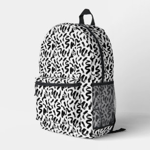 Schwarze Farbe Pinsel Pinselstrich Stroke Muster Bedruckter Rucksack