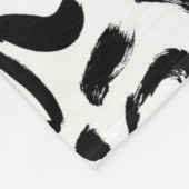 Schwarze Farbe Pinsel Pinselstrich Stroke Muster Fleecedecke (Ecke)