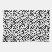 Schwarze Farbe Pinsel Pinselstrich Stroke Muster Geschirrtuch (Horizontal)