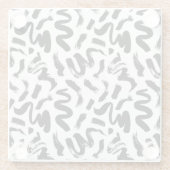 Schwarze Farbe Pinsel Pinselstrich Stroke Muster Glasuntersetzer (Rückseite)