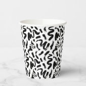 Schwarze Farbe Pinsel Pinselstrich Stroke Muster Pappbecher (Links)