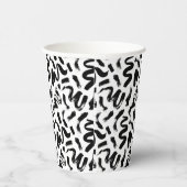 Schwarze Farbe Pinsel Pinselstrich Stroke Muster Pappbecher (Rechts)