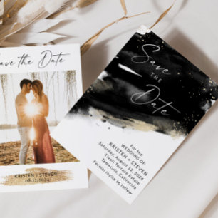 Schwarze Farbe Save the Date Einladung