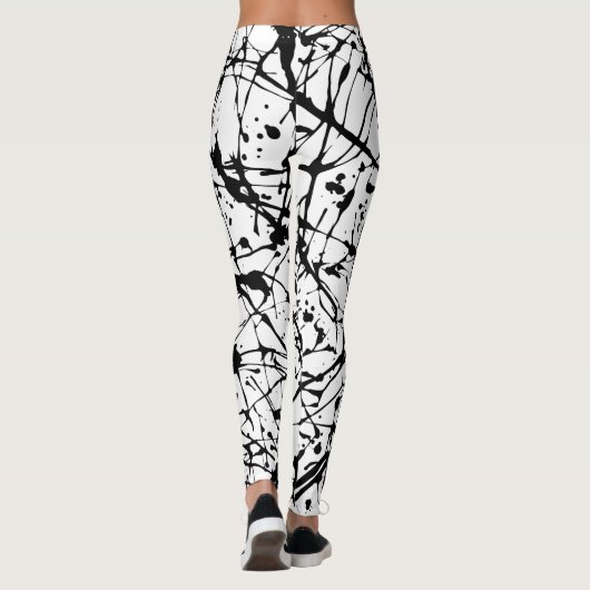 Schwarze Farben-Spritzer-Leggings Leggings (Rückseite)