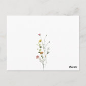 Schwarze, farbige Blume-Eimerkarte Postkarte (Rückseite)