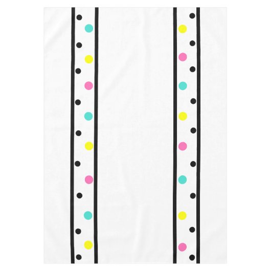 Schwarze farbige Polka-Punkte Tischdecke (Vorderseite)