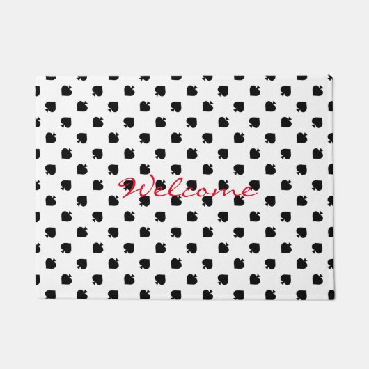 Schwarze Farbtöne spiegeln Muster auf weiß wider Fußmatte (Vorderseite)