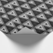 Schwarze Farbtöne + Weißes Dreieck-Muster, giftwra Geschenkpapier (Ecke)