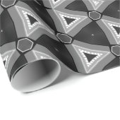 Schwarze Farbtöne + Weißes Dreieck-Muster, giftwra Geschenkpapier (Rolleneckpunkt)