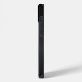 Schwarze Faserstofftextur-Monogramm iPhone Hülle (Linke Seite)