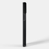 Schwarze Faserstofftextur-Monogramm iPhone Hülle (Rechte Seite)