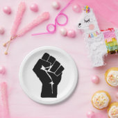 Schwarze Faust ausgelöst - Widerstand Pappteller (Party)