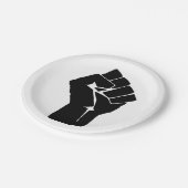 Schwarze Faust ausgelöst - Widerstand Pappteller (Schrägansicht)