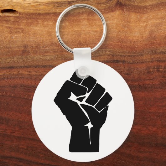 Schwarze Faust ausgelöst - Widerstand Schlüsselanhänger (Vorderseite)