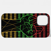 Schwarze Faust der BLM für Geeks iPhone Hülle (Rückseite (Horizontal))