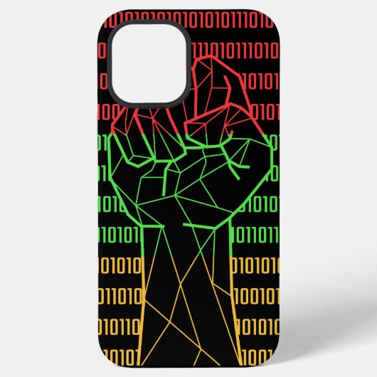 Schwarze Faust der BLM für Geeks iPhone Hülle (Rückseite)