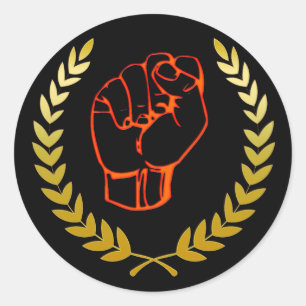 Schwarze Faustkleber Runder Aufkleber