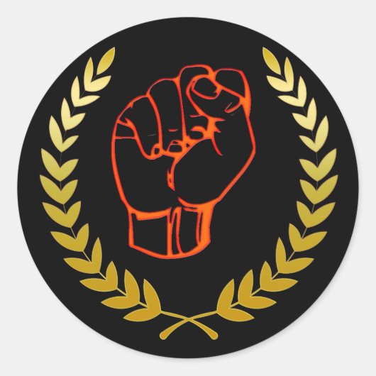 Schwarze Faustkleber Runder Aufkleber (Vorderseite)
