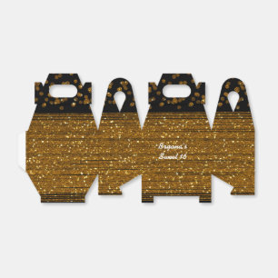 Schwarze Faux-Gold-Glitter-Geschenkboxen mit Bürst Geschenkschachtel