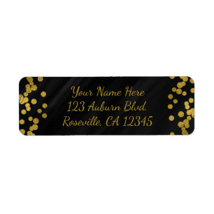 Schwarze & Faux-Goldfolie Glamour-Punkte Modern