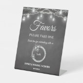 Schwarze Favoriten Wedding Mason Jar String Lights Sockelschild (Vorderseite)