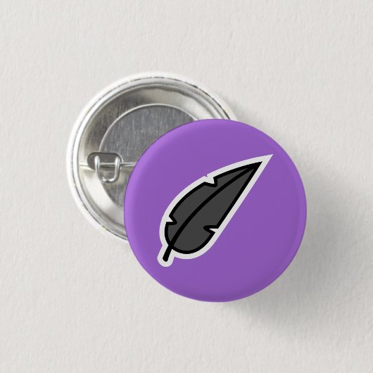 Schwarze Feder Button (Vorne & Hinten)