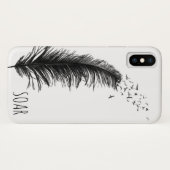 schwarze Feder mit Vögeln Case-Mate iPhone Hülle (Rückseite (Horizontal))