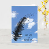 Schwarze Feder und Vögel inspirierend Karte (Gelbe Blume)