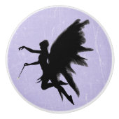 Schwarze feenhafte Gott-Mutter lila oder Keramikknauf (Vorderseite)