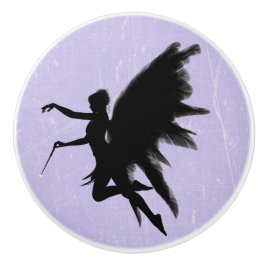 Schwarze feenhafte Gott-Mutter lila oder Keramikknauf