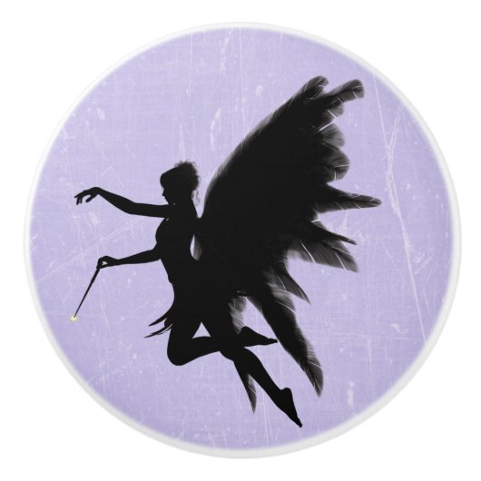 Schwarze feenhafte Gott-Mutter lila oder Keramikknauf (Vorderseite)