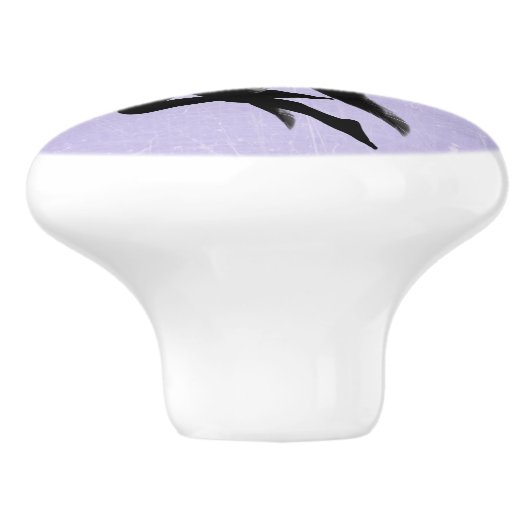 Schwarze feenhafte Gott-Mutter lila oder Keramikknauf (Seitenansicht)