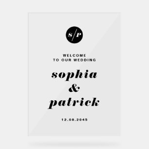 Schwarze, feine italienische Typografie Hochzeit W Acrylschild