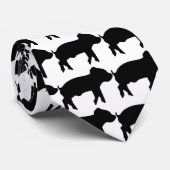 schwarze Ferkelwurfikone Krawatte (Gerollt)