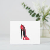 Schwarze Ferse, roter Stiletto-Schuh Postkarte (Stehend Vorderseite)