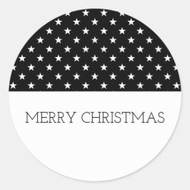 Schwarze Feststars Weihnachtskleber Runder Aufkleber