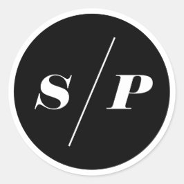 Schwarze Fett-Italienische Typografie Wedding Mono Runder Aufkleber