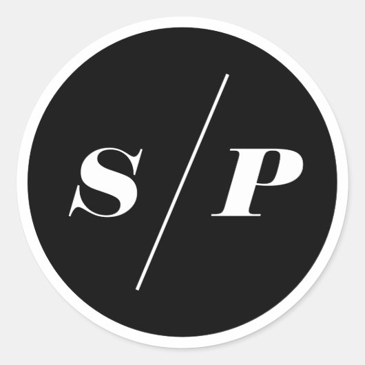 Schwarze Fett-Italienische Typografie Wedding Mono Runder Aufkleber (Vorderseite)