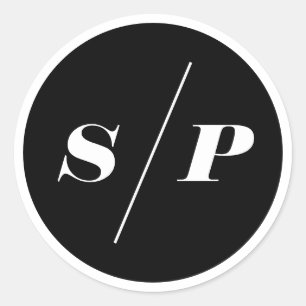 Schwarze Fett-Italienische Typografie Wedding Mono Runder Aufkleber