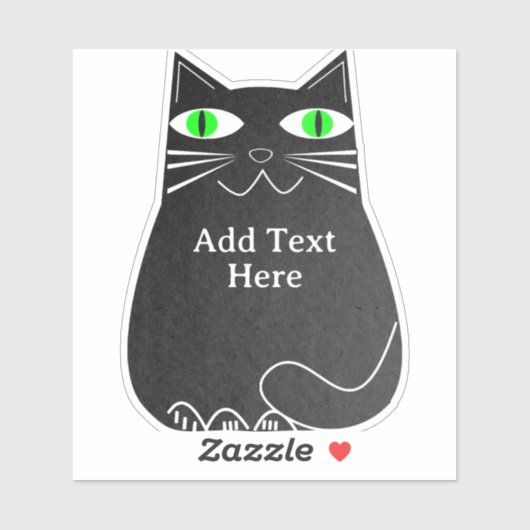 Schwarze Fett-Katze mit einem benutzerdefinierten, Aufkleber (Blatt)