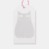 Schwarze Fett-Katze mit einem benutzerdefinierten, Geschenkanhänger (Rückseite)