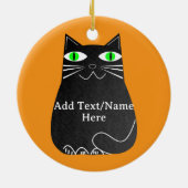 Schwarze Fett-Katze mit einem benutzerdefinierten, Keramik Ornament (Hinten)
